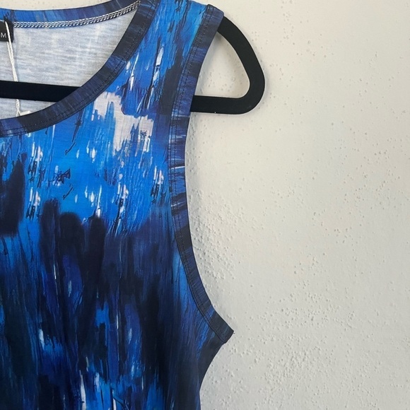 CAMISA Woman Dark Blue & Purple Pocket Crewneck Shift Dress, Size M - Picture 7 of 9